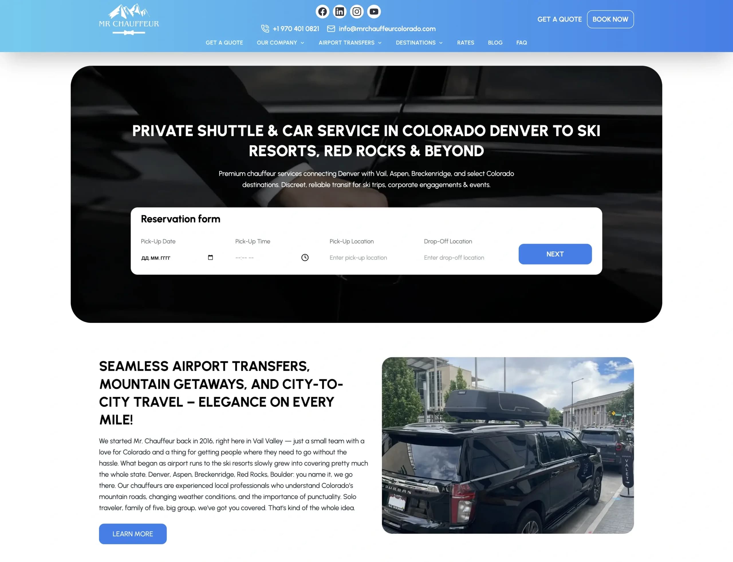 Mr. Chauffeur Mr. Chauffeur Colorado - SEO Services in Portoflio